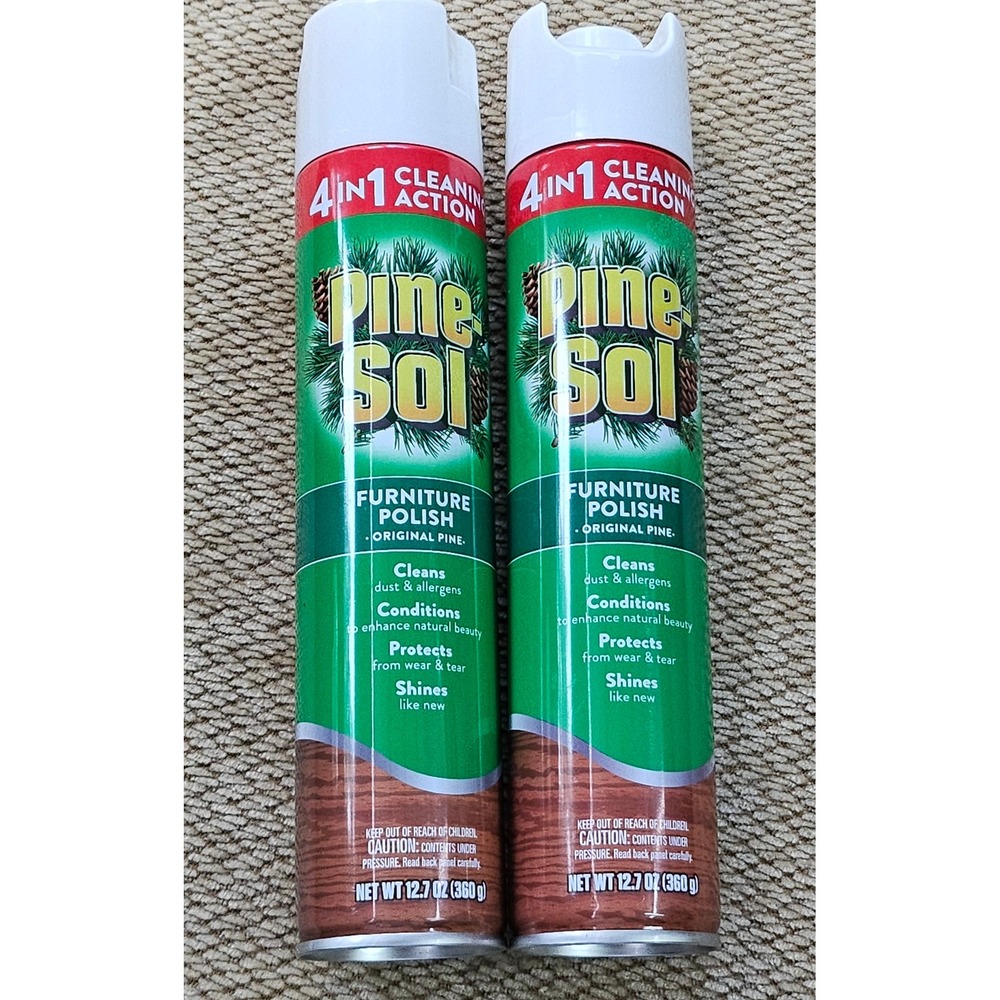 Pine-Sol Furniture Polish Original Pine 12.7 oz 2 Pack 4-in-1 Wood Cleaner Spray